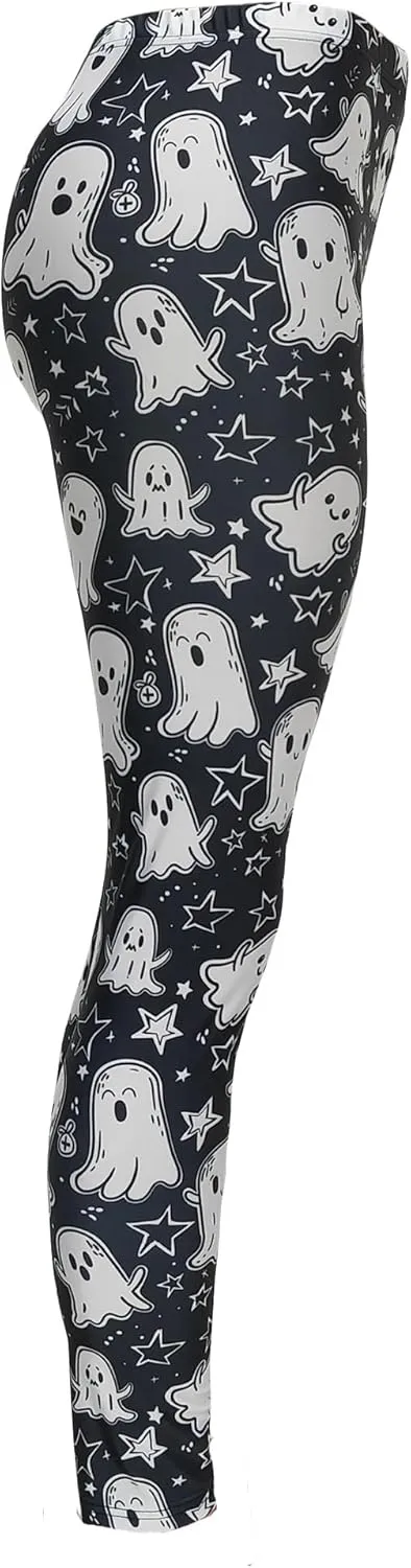Sister Amy Women's Floral Printed Footless Elastic Tights Legging