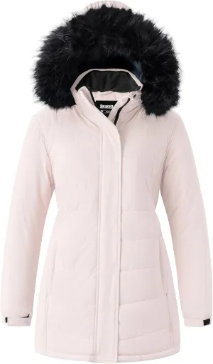 Skieer Women's Waterproof Ski Jacket Windproof Warm Winter Coat Thick Padded Snow Parka