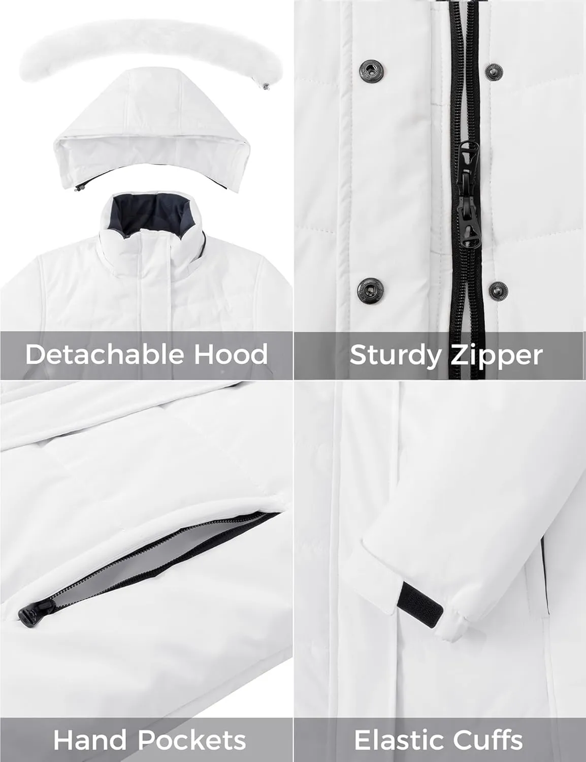 Skieer Women's Waterproof Ski Jacket Windproof Warm Winter Coat Thick Padded Snow Parka