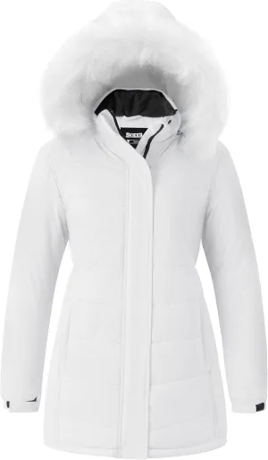 Skieer Women's Waterproof Ski Jacket Windproof Warm Winter Coat Thick Padded Snow Parka