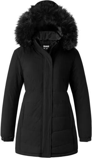 Skieer Women's Waterproof Ski Jacket Windproof Warm Winter Coat Thick Padded Snow Parka