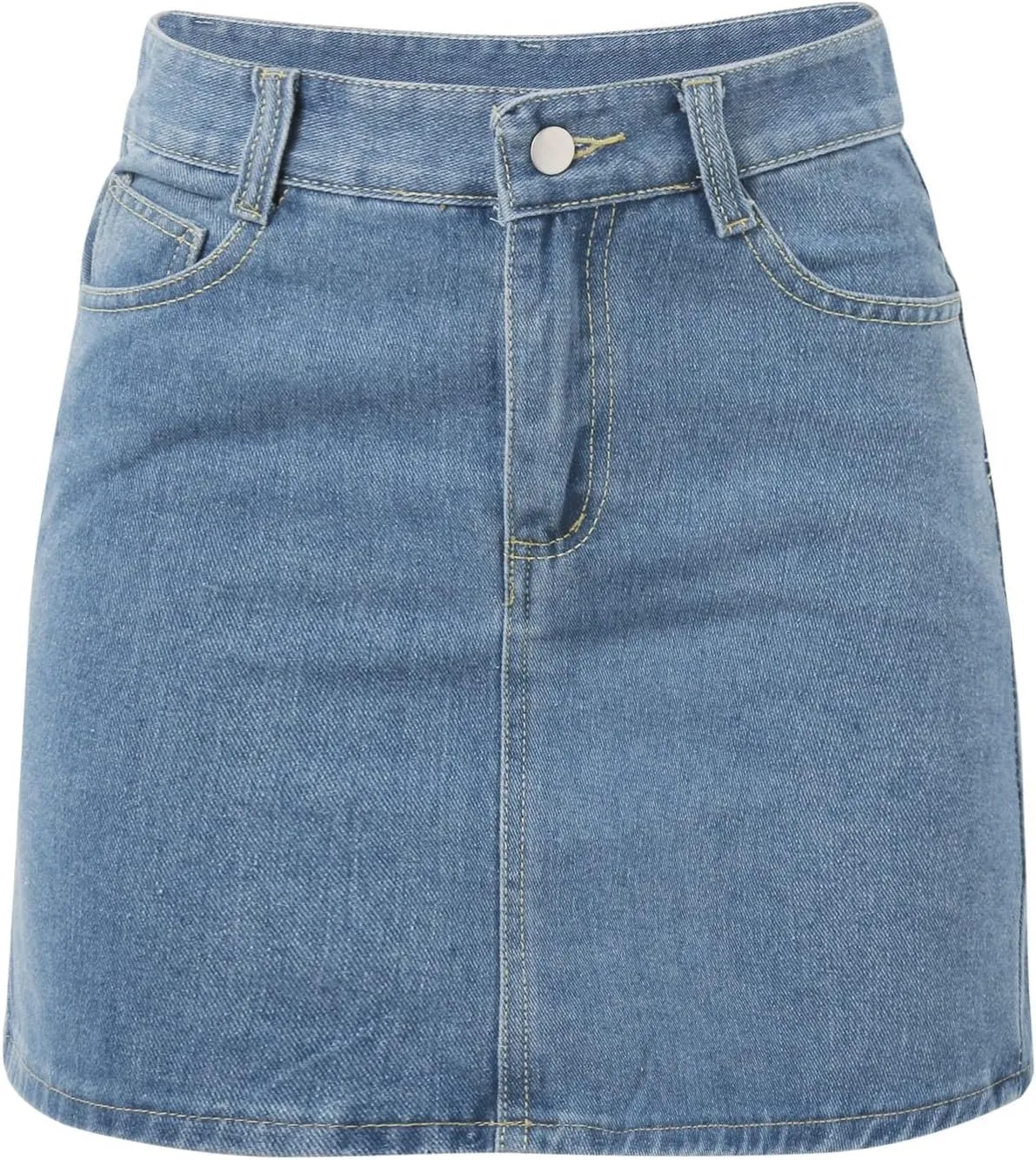 Skirts for Women Denim Mini Cargo Skirt Mid Rise Soft Button Up Bodycon Y2K Trendy Casual Jean Skirt Shorts Slim Fit