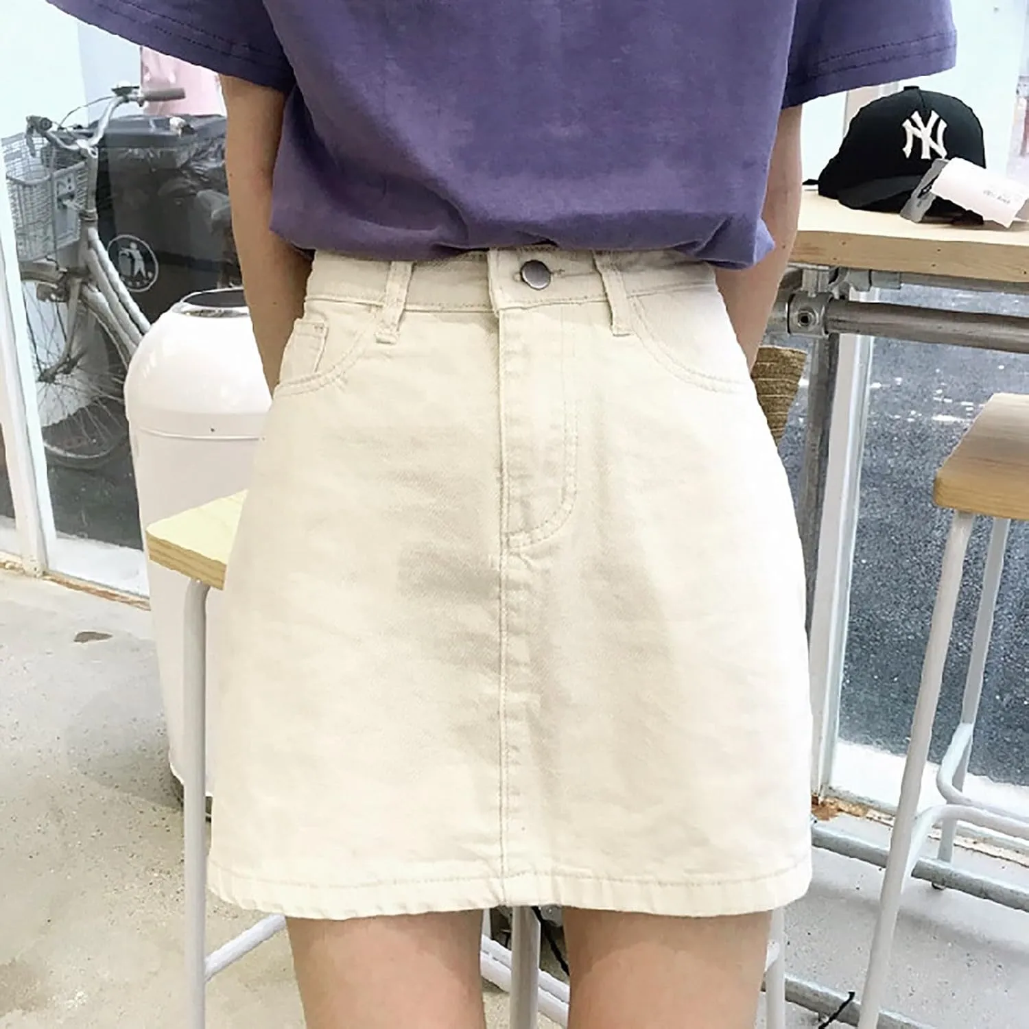 Skirts for Women Denim Mini Cargo Skirt Mid Rise Soft Button Up Bodycon Y2K Trendy Casual Jean Skirt Shorts Slim Fit