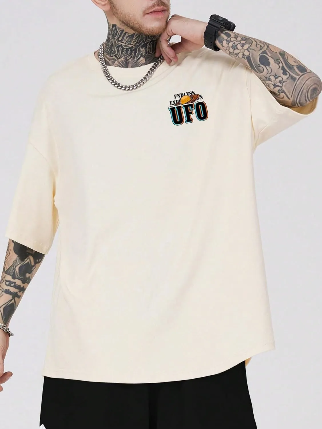 SOLY HUX Men's Graphic Tees Y2K Alien T Shirts Vintage Shirts 90s Oversized Streetwear Tops