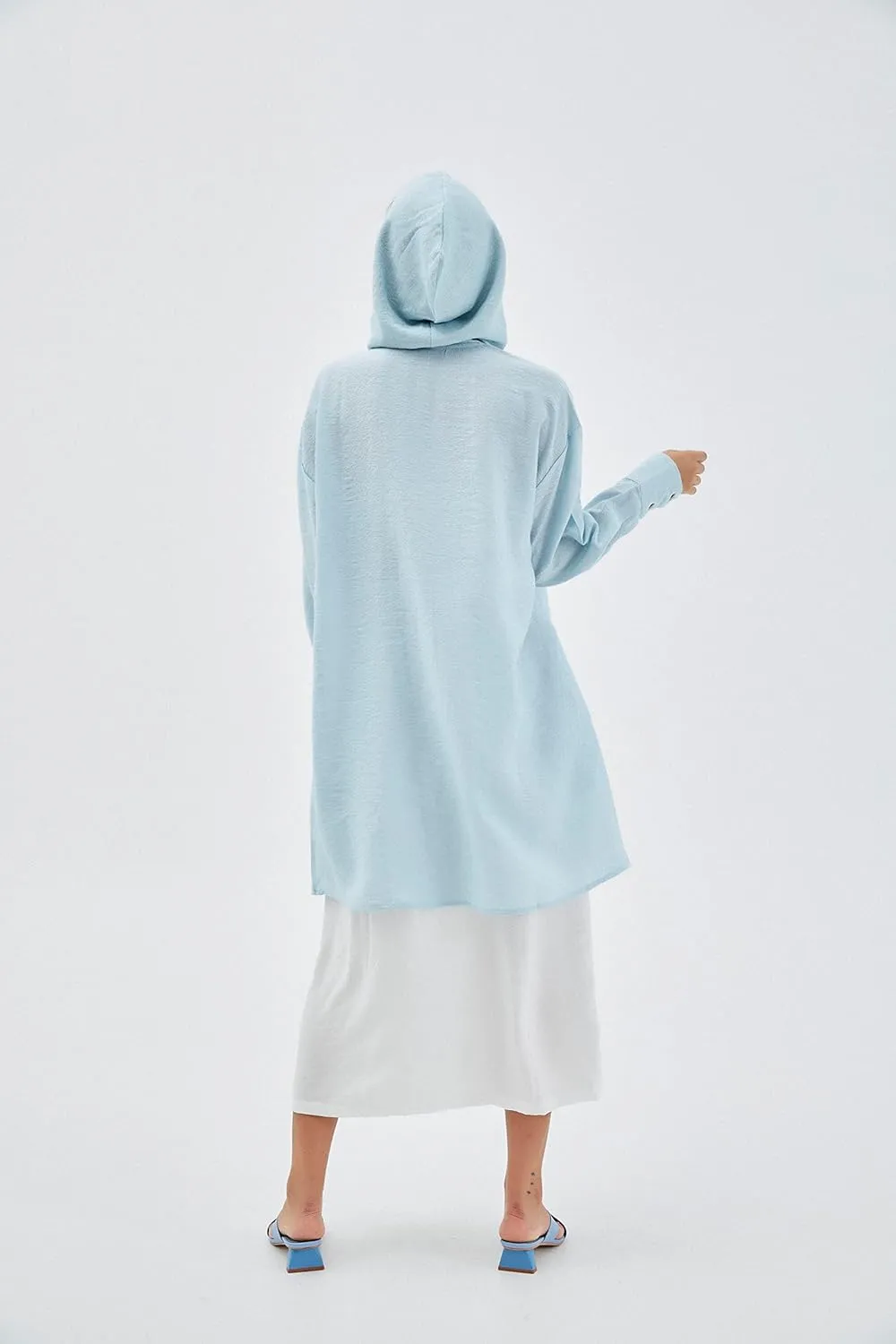 Sorbet Women's long Hoodie light oversized thin Sweatshirt Jacket- Lightweight Long Sleeve Hooded Tunic, Loose Cardigan