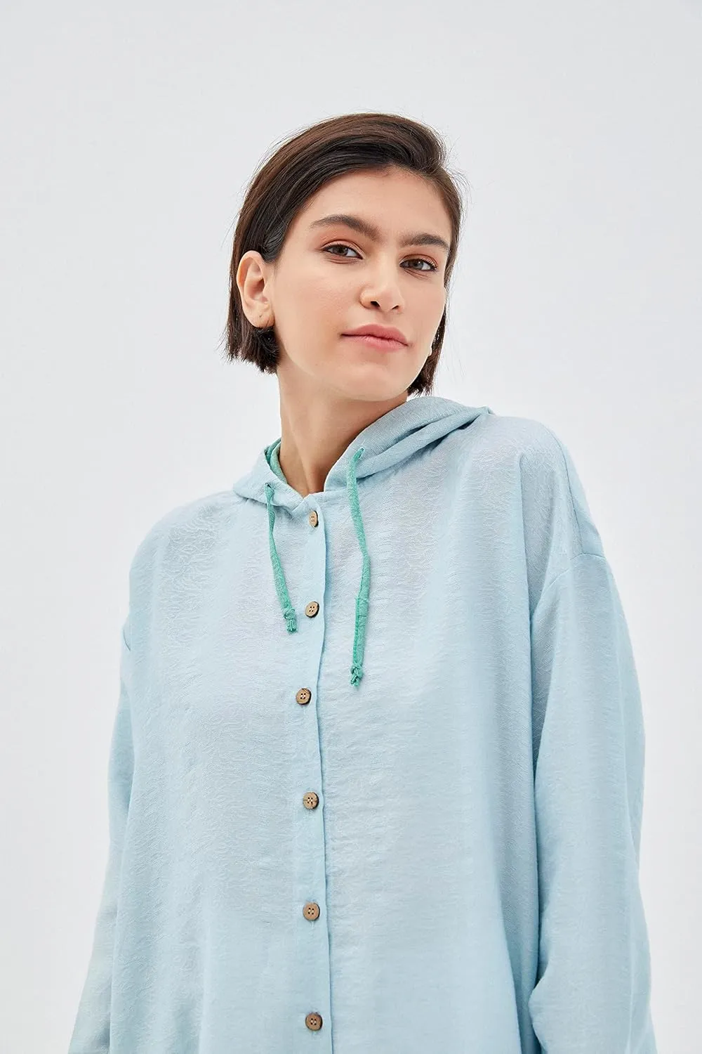 Sorbet Women's long Hoodie light oversized thin Sweatshirt Jacket- Lightweight Long Sleeve Hooded Tunic, Loose Cardigan