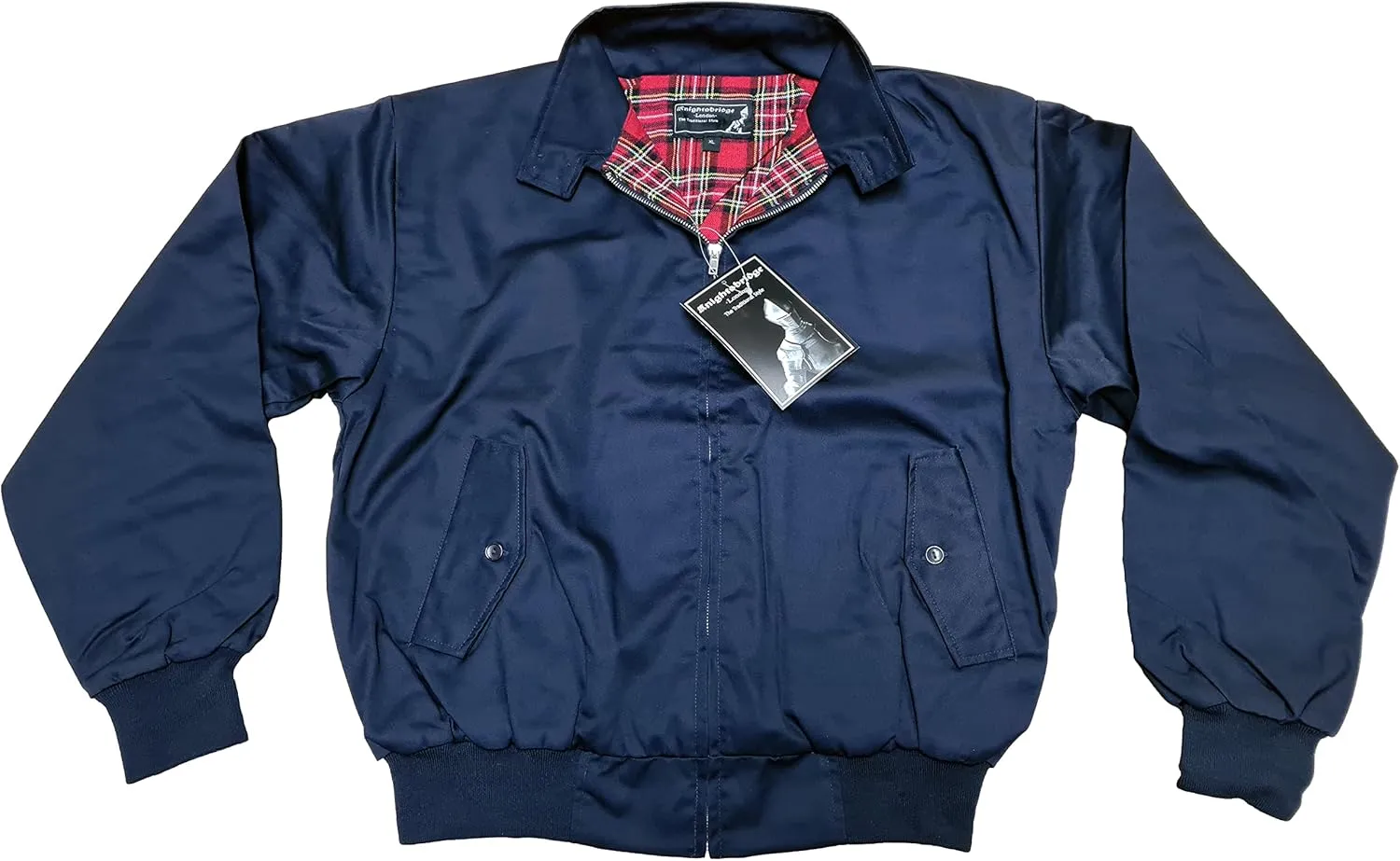 Spirit of England Mens Classic Harrington Style Jacket Knightsbridge Burgundy Red Tartan Lined