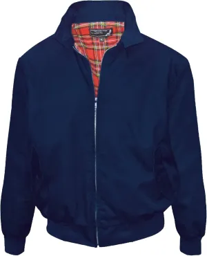 Spirit of England Mens Classic Harrington Style Jacket Knightsbridge Burgundy Red Tartan Lined