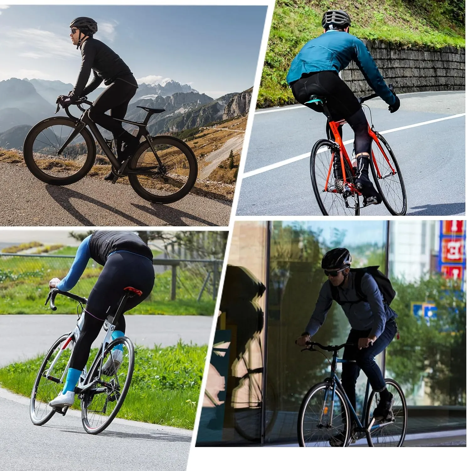 sponeed Men's Bicycle Pants 4D Padded Road Cycling Tights Leggings Outdoor Cyclist Riding Bike Wear