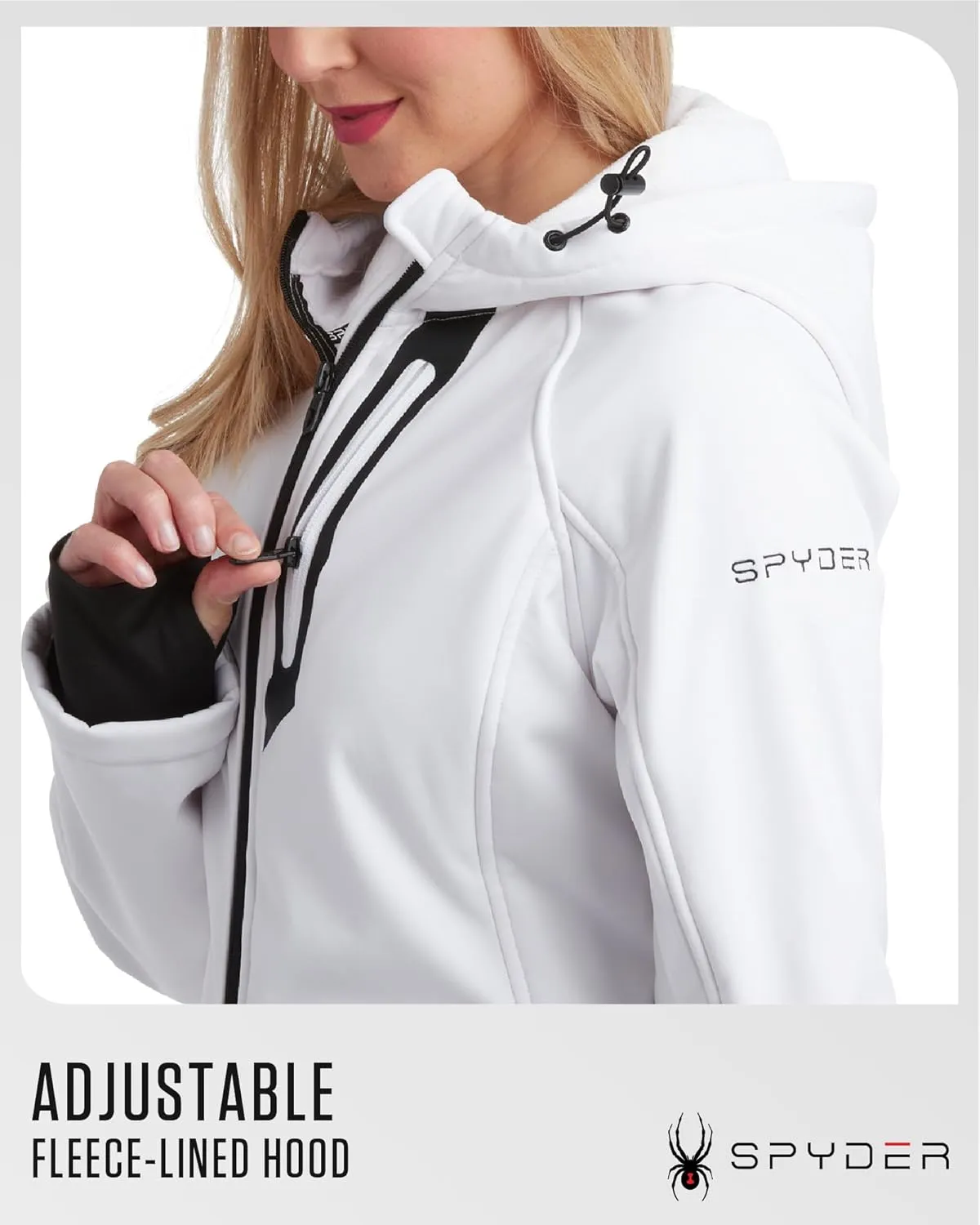 Spyder Womens Softshell Jacket - Lightweight Water Resistant Terry Fleece Zip Up Jacket Womens Windbreaker for Hiking (S-XL)