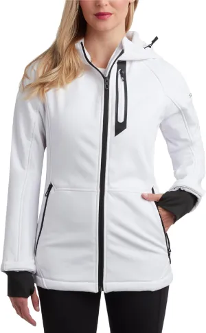 Spyder Womens Softshell Jacket - Lightweight Water Resistant Terry Fleece Zip Up Jacket Womens Windbreaker for Hiking (S-XL)