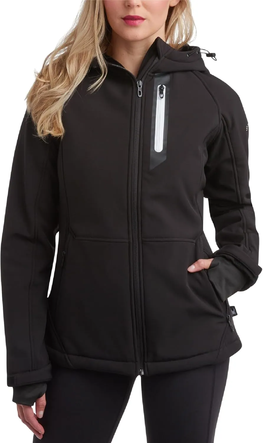 Spyder Womens Softshell Jacket - Lightweight Water Resistant Terry Fleece Zip Up Jacket Womens Windbreaker for Hiking (S-XL)