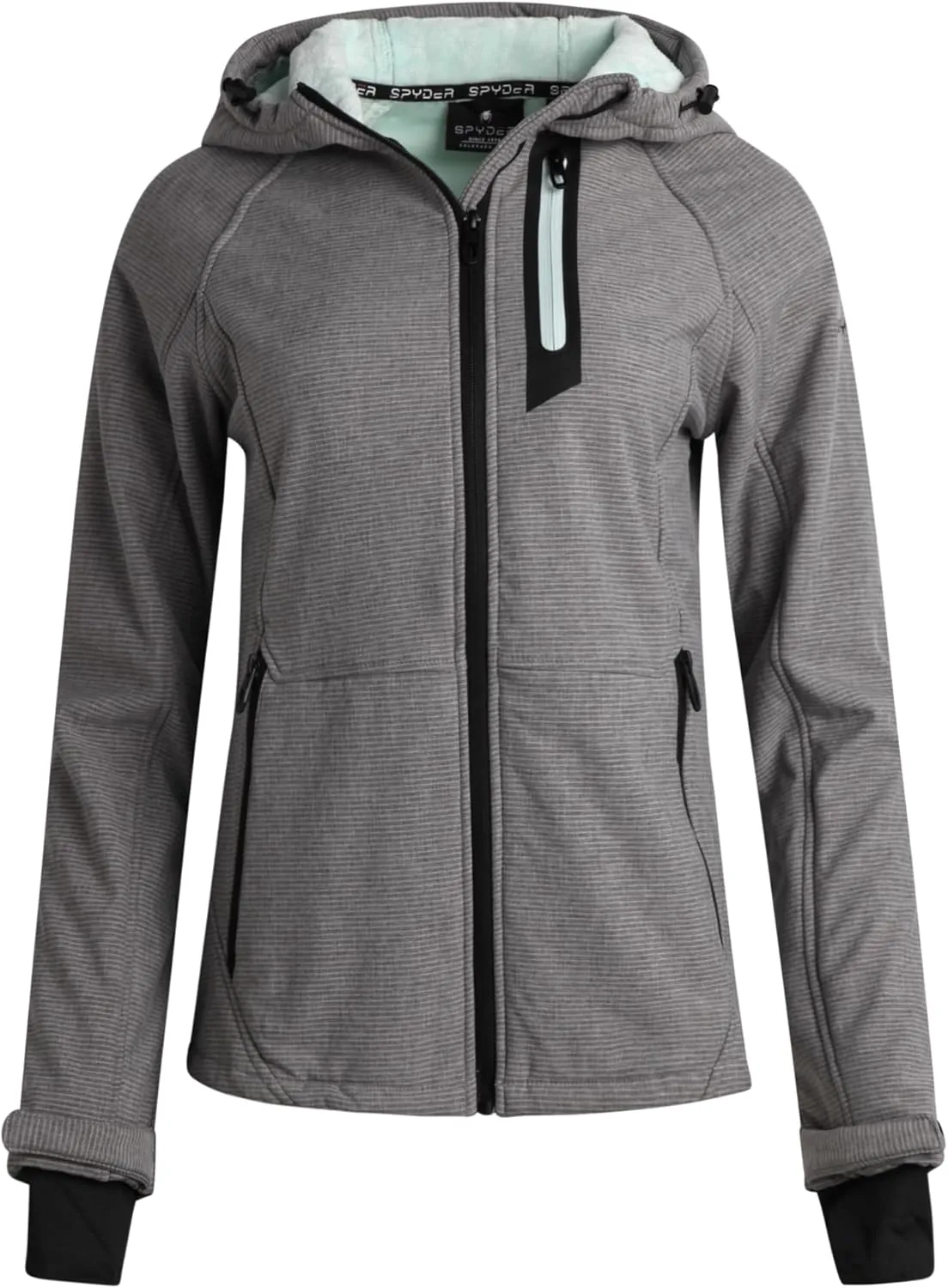 Spyder Womens Softshell Jacket - Lightweight Water Resistant Terry Fleece Zip Up Jacket Womens Windbreaker for Hiking (S-XL)