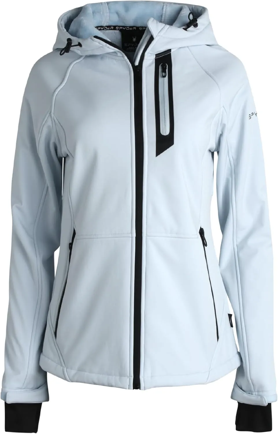 Spyder Womens Softshell Jacket - Lightweight Water Resistant Terry Fleece Zip Up Jacket Womens Windbreaker for Hiking (S-XL)