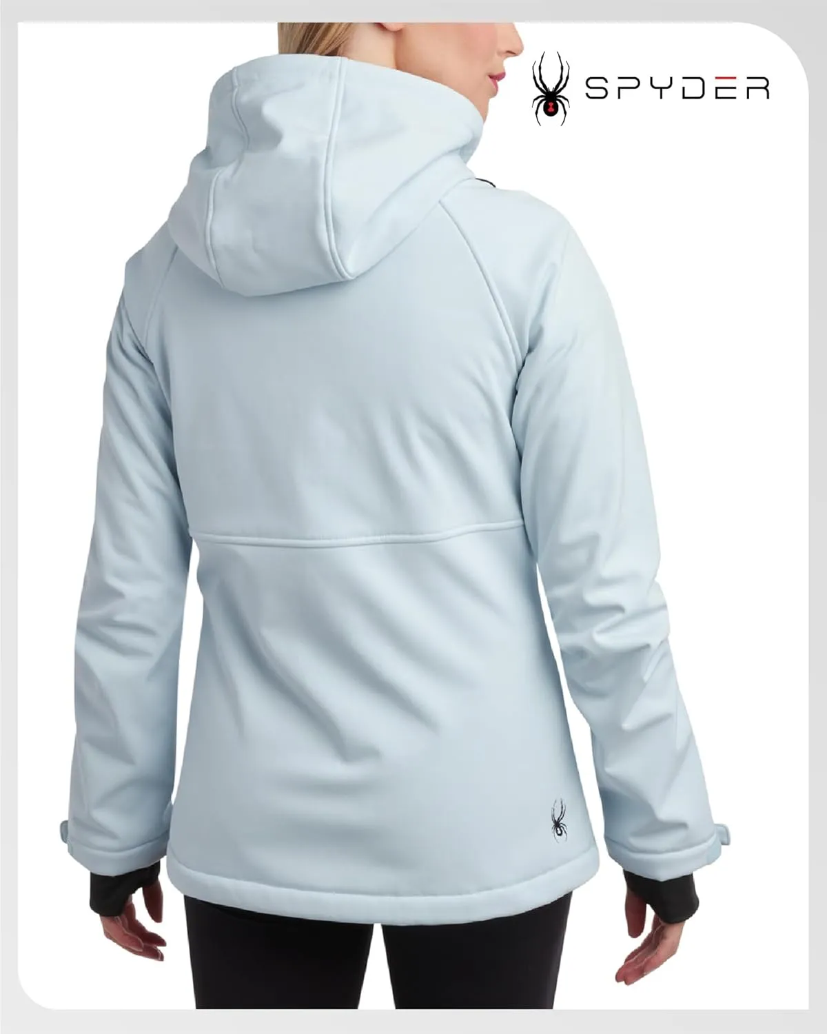 Spyder Womens Softshell Jacket - Lightweight Water Resistant Terry Fleece Zip Up Jacket Womens Windbreaker for Hiking (S-XL)