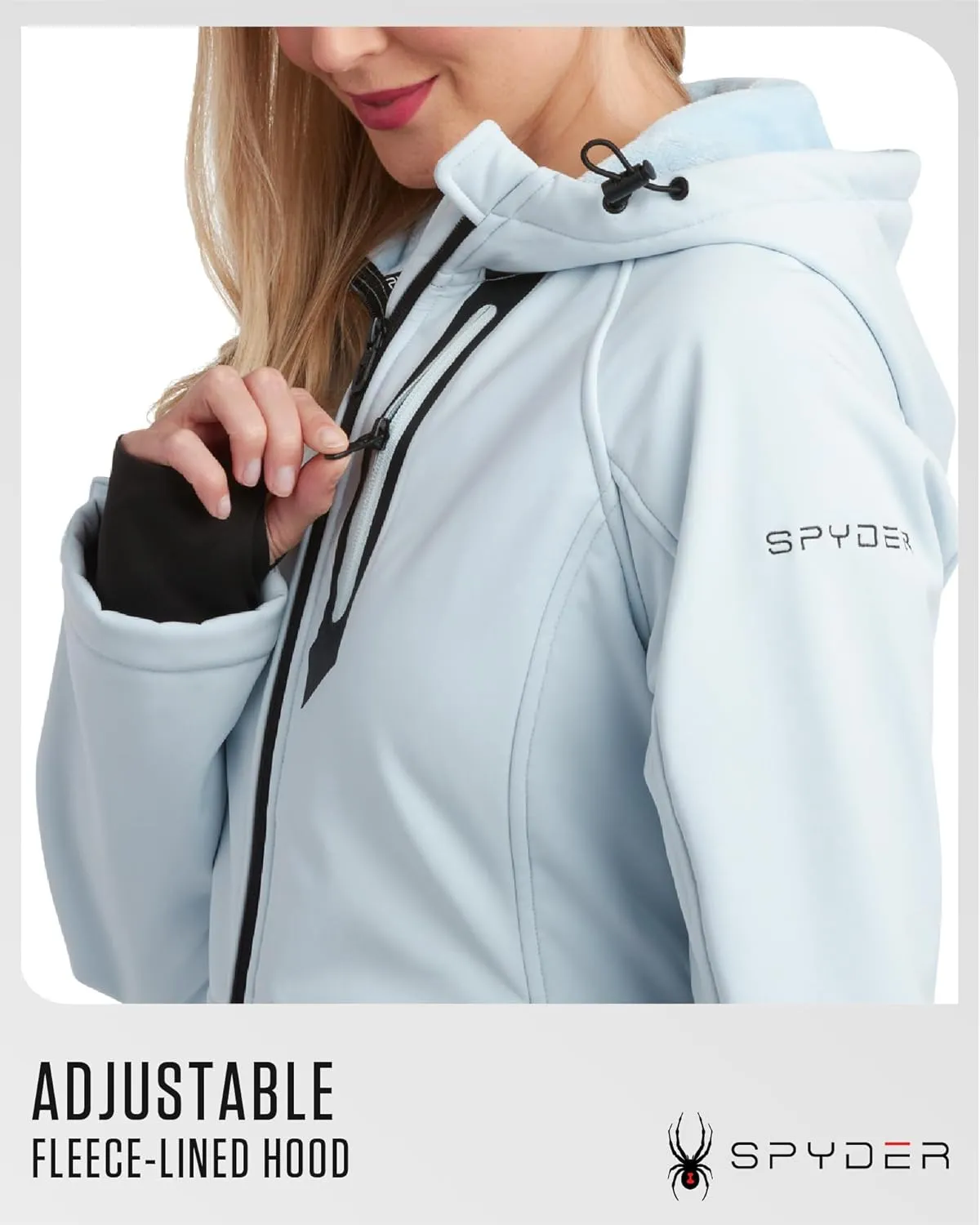 Spyder Womens Softshell Jacket - Lightweight Water Resistant Terry Fleece Zip Up Jacket Womens Windbreaker for Hiking (S-XL)