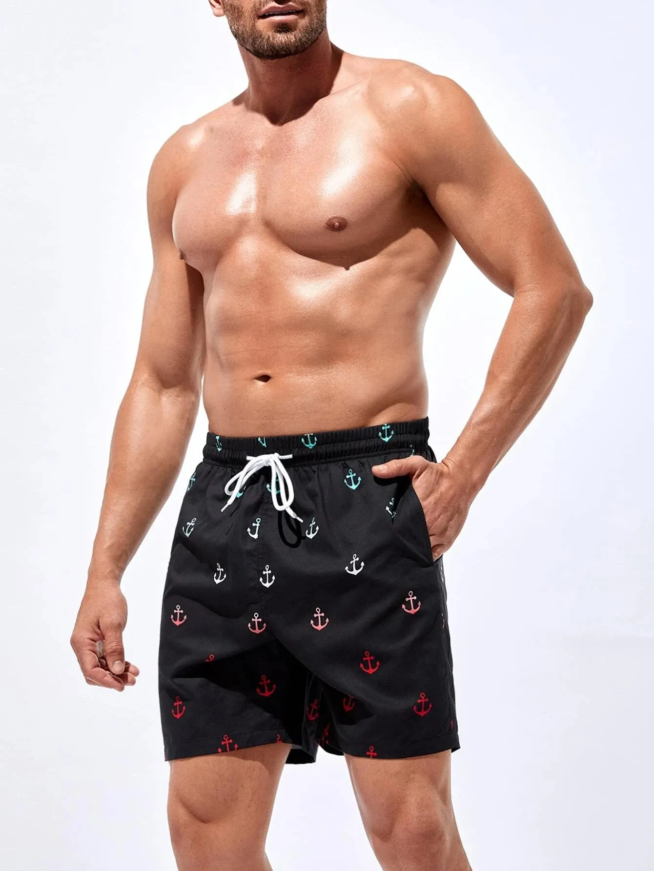 Stylish Anchor Swim Trunks