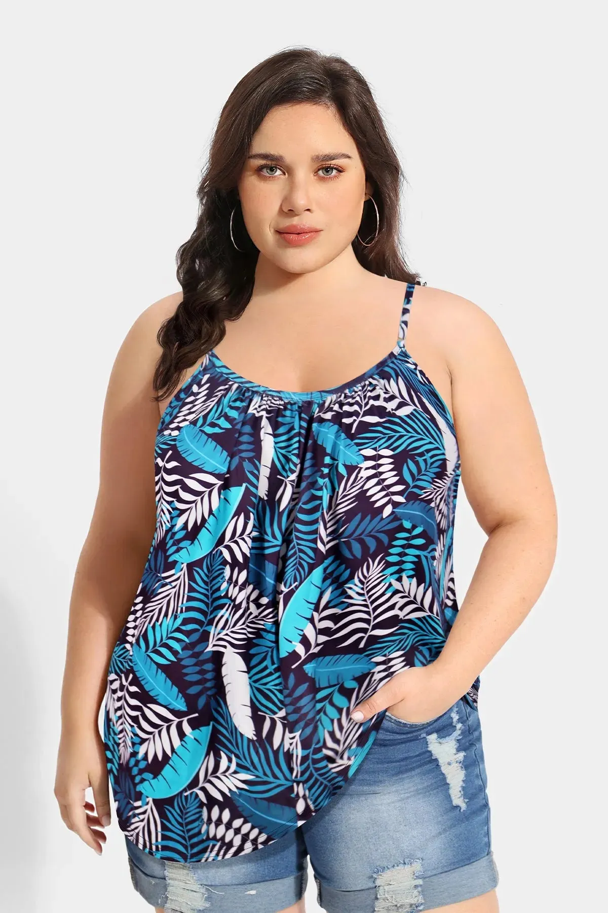 Supersoft Leaves Print Cruise Outfit Camisoles Tank