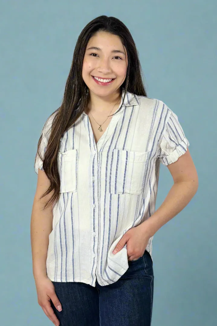 Sydney Shirt Coastal Grey Stripe