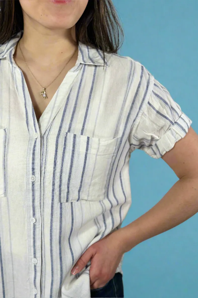 Sydney Shirt Coastal Grey Stripe