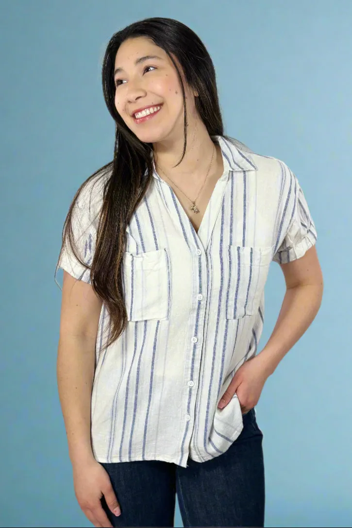 Sydney Shirt Coastal Grey Stripe
