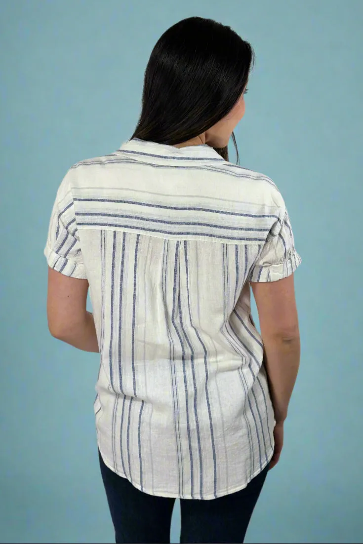 Sydney Shirt Coastal Grey Stripe