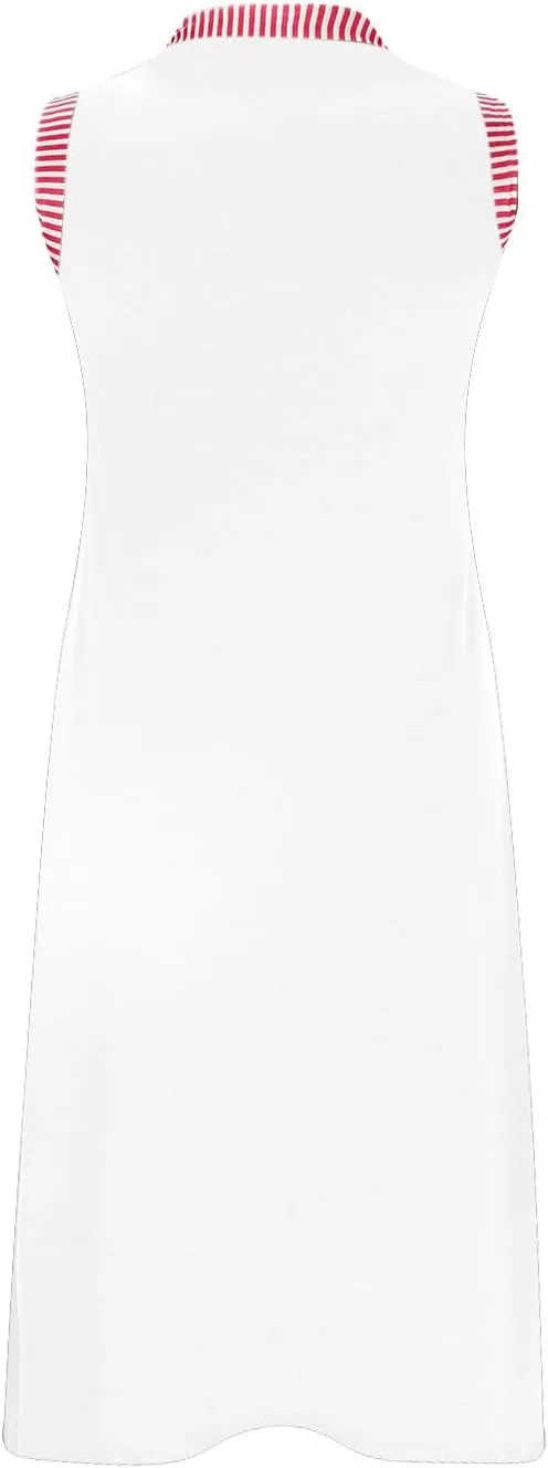TANGNADE Women's Casual Sleeveless Mini Summer Sundress Crewneck Tank Loose Beach Vacation Ladies Short Dresses
