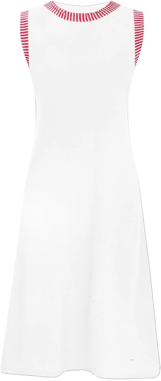 TANGNADE Women's Casual Sleeveless Mini Summer Sundress Crewneck Tank Loose Beach Vacation Ladies Short Dresses