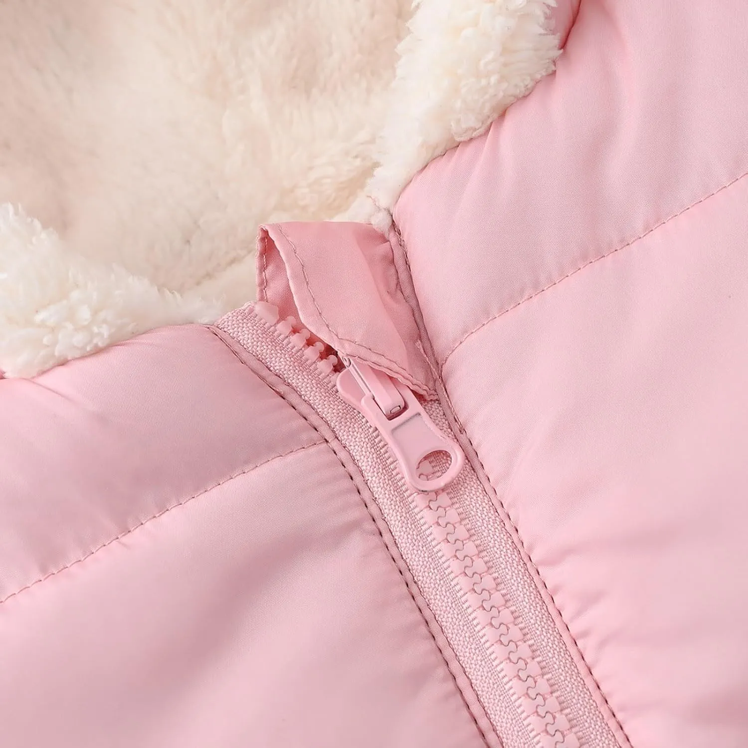 Toddler Boys Girls Fleece Cute Ears Down Coat Cotton Padded Hooded Jackets with Pockets Little Girl Winter Coats Size 8