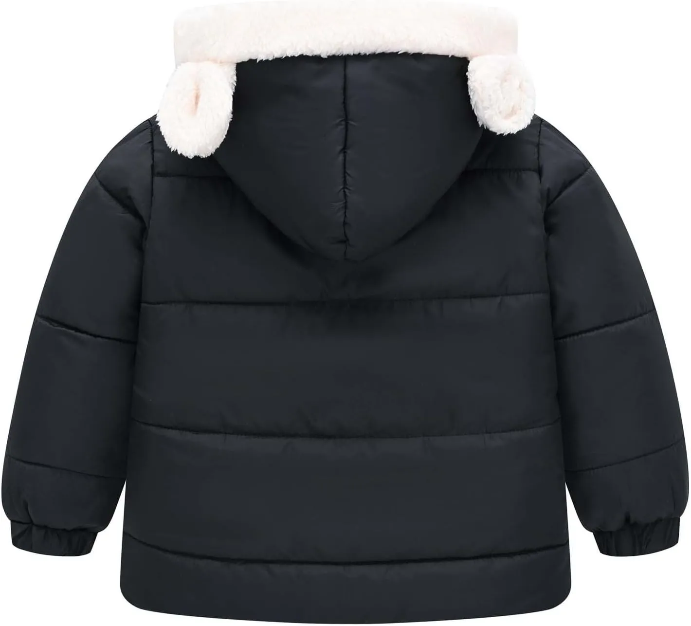 Toddler Boys Girls Fleece Cute Ears Down Coat Cotton Padded Hooded Jackets with Pockets Little Girl Winter Coats Size 8
