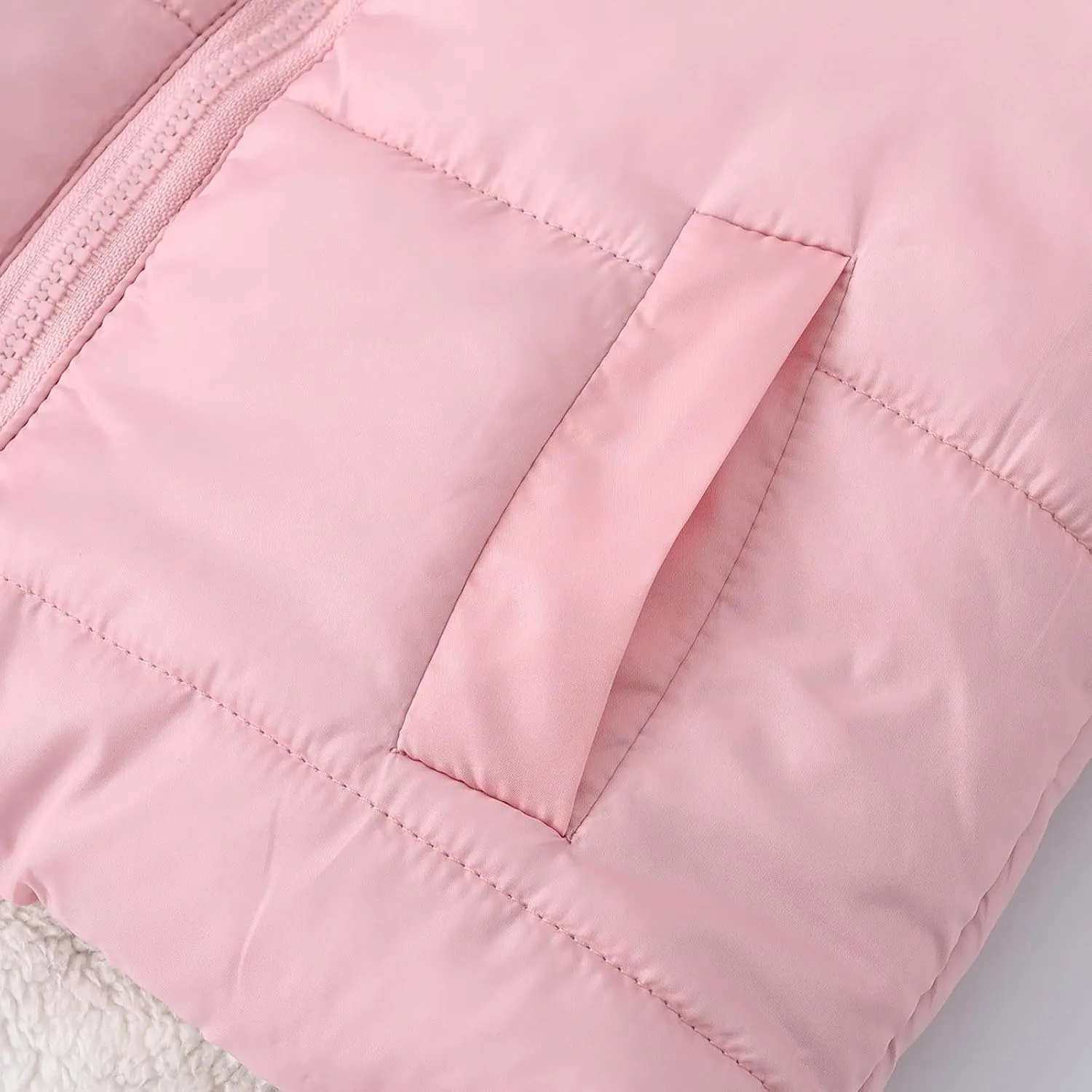 Toddler Boys Girls Fleece Cute Ears Down Coat Cotton Padded Hooded Jackets with Pockets Little Girl Winter Coats Size 8