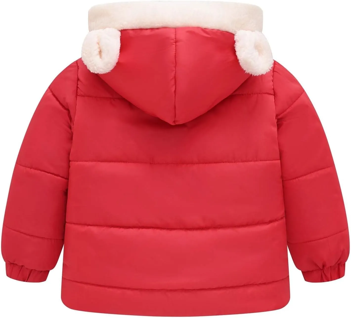 Toddler Boys Girls Fleece Cute Ears Down Coat Cotton Padded Hooded Jackets with Pockets Little Girl Winter Coats Size 8