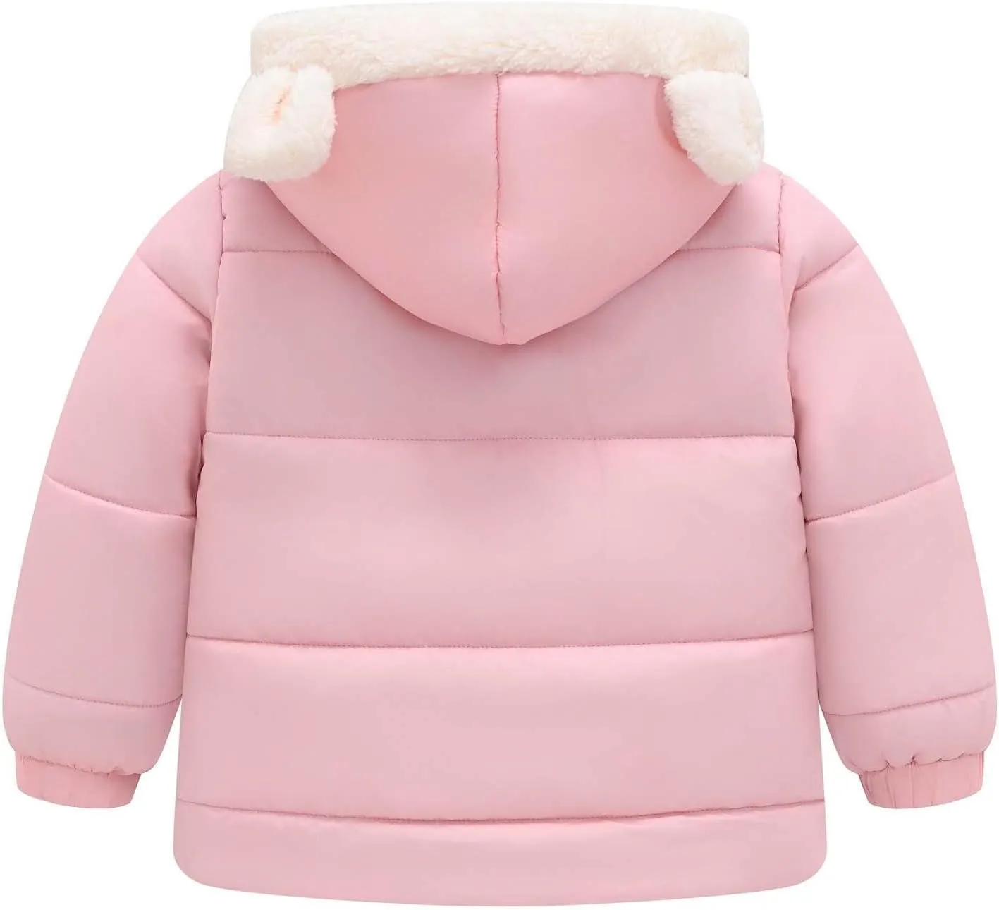 Toddler Boys Girls Fleece Cute Ears Down Coat Cotton Padded Hooded Jackets with Pockets Little Girl Winter Coats Size 8