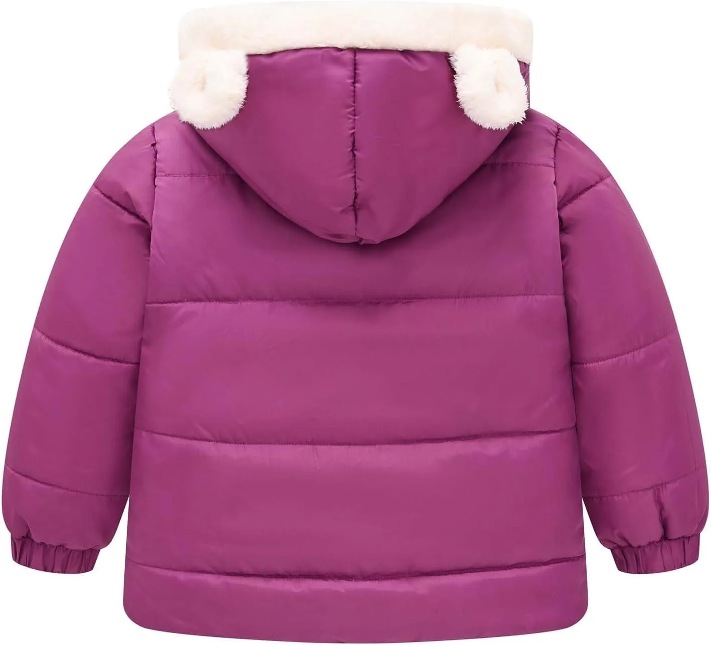 Toddler Boys Girls Fleece Cute Ears Down Coat Cotton Padded Hooded Jackets with Pockets Little Girl Winter Coats Size 8