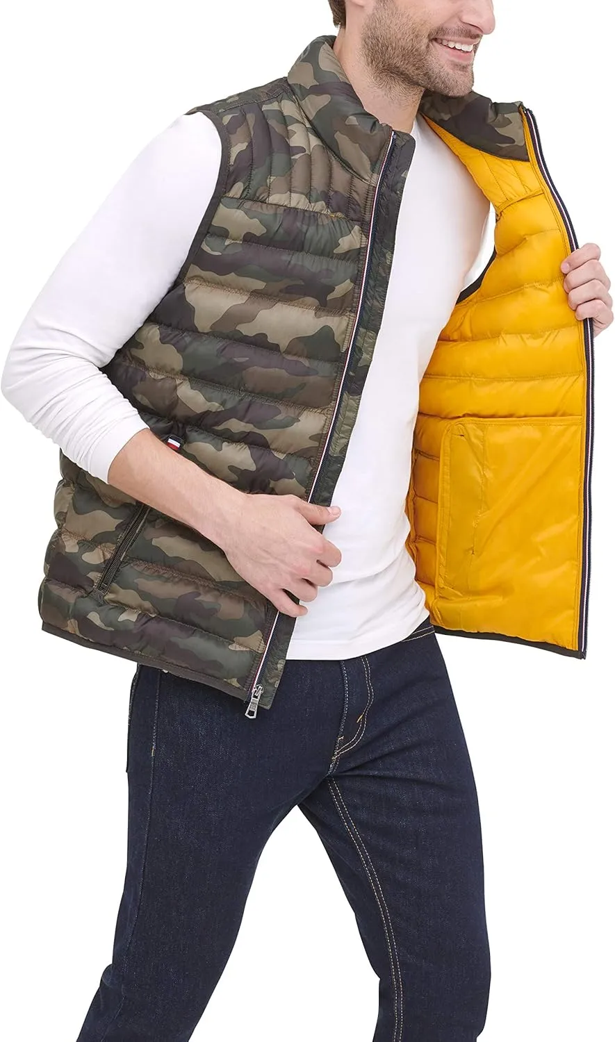 Tommy Hilfiger Men's Lightweight Packable Puffer Vest Jacket