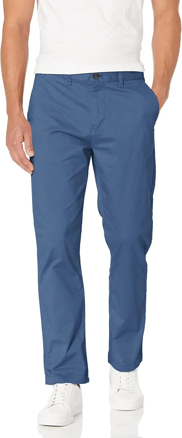 Tommy Hilfiger mens Stretch Chino in Custom Fit Casual Pants, Bayhead Blue, 36W x 34L US