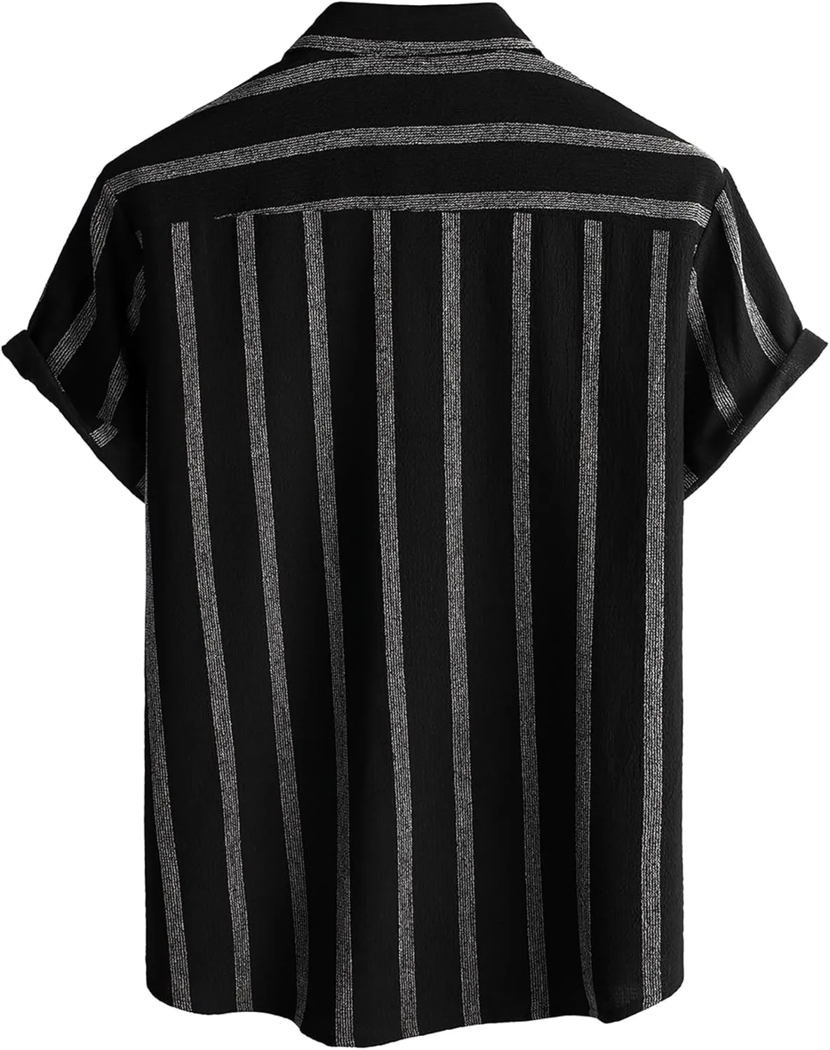 VATPAVE Mens Summer Striped Shirts Button Down Short Sleeve Vintage Beach Hawaiian Shirts with Pocket