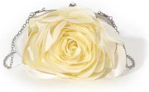Vintage Rose Satin Crossbody Bag - Elegant Clutch Purse for Women, Perfect for Weddings and Special Occasions
