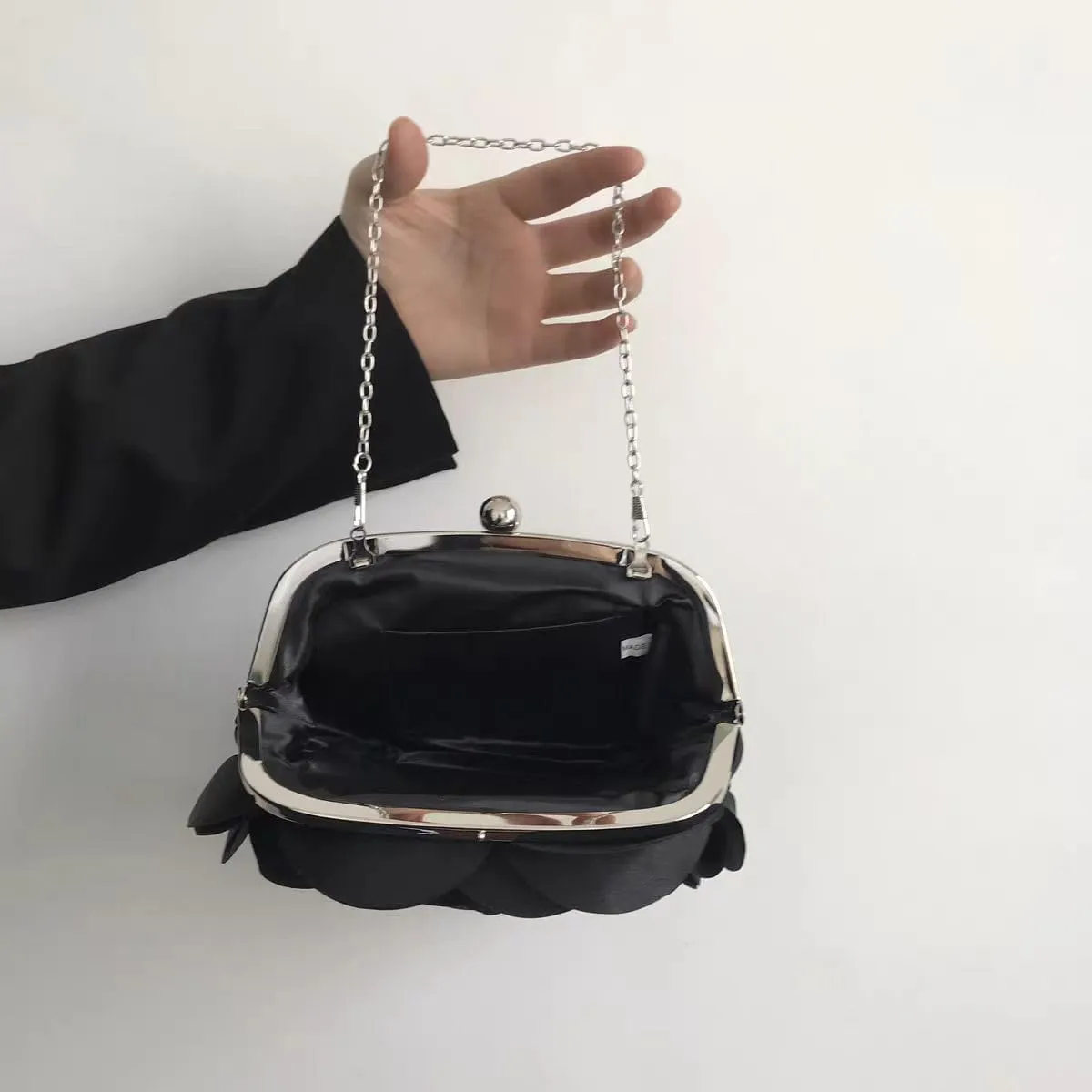 Vintage Rose Satin Crossbody Bag - Elegant Clutch Purse for Women, Perfect for Weddings and Special Occasions