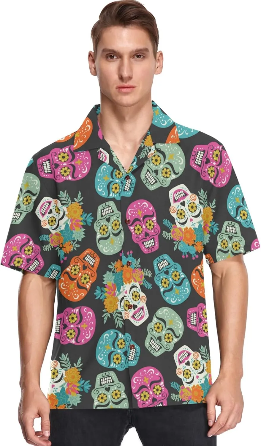 visesunny Hawaiian Shirts for Men Short Sleeve Aloha Beach Shirt Floral Summer Casual Button Down Shirts