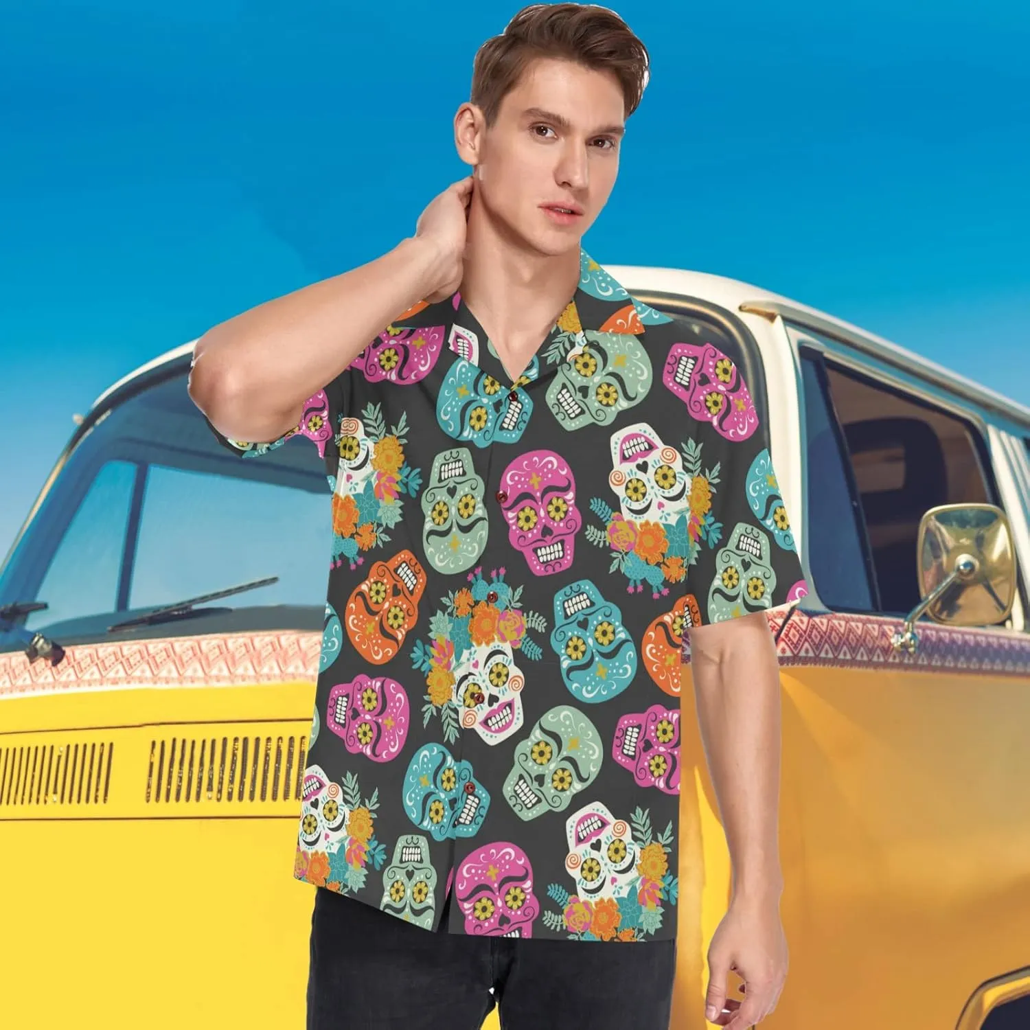 visesunny Hawaiian Shirts for Men Short Sleeve Aloha Beach Shirt Floral Summer Casual Button Down Shirts