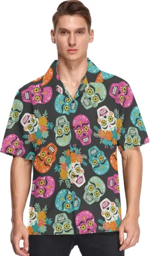 visesunny Hawaiian Shirts for Men Short Sleeve Aloha Beach Shirt Floral Summer Casual Button Down Shirts