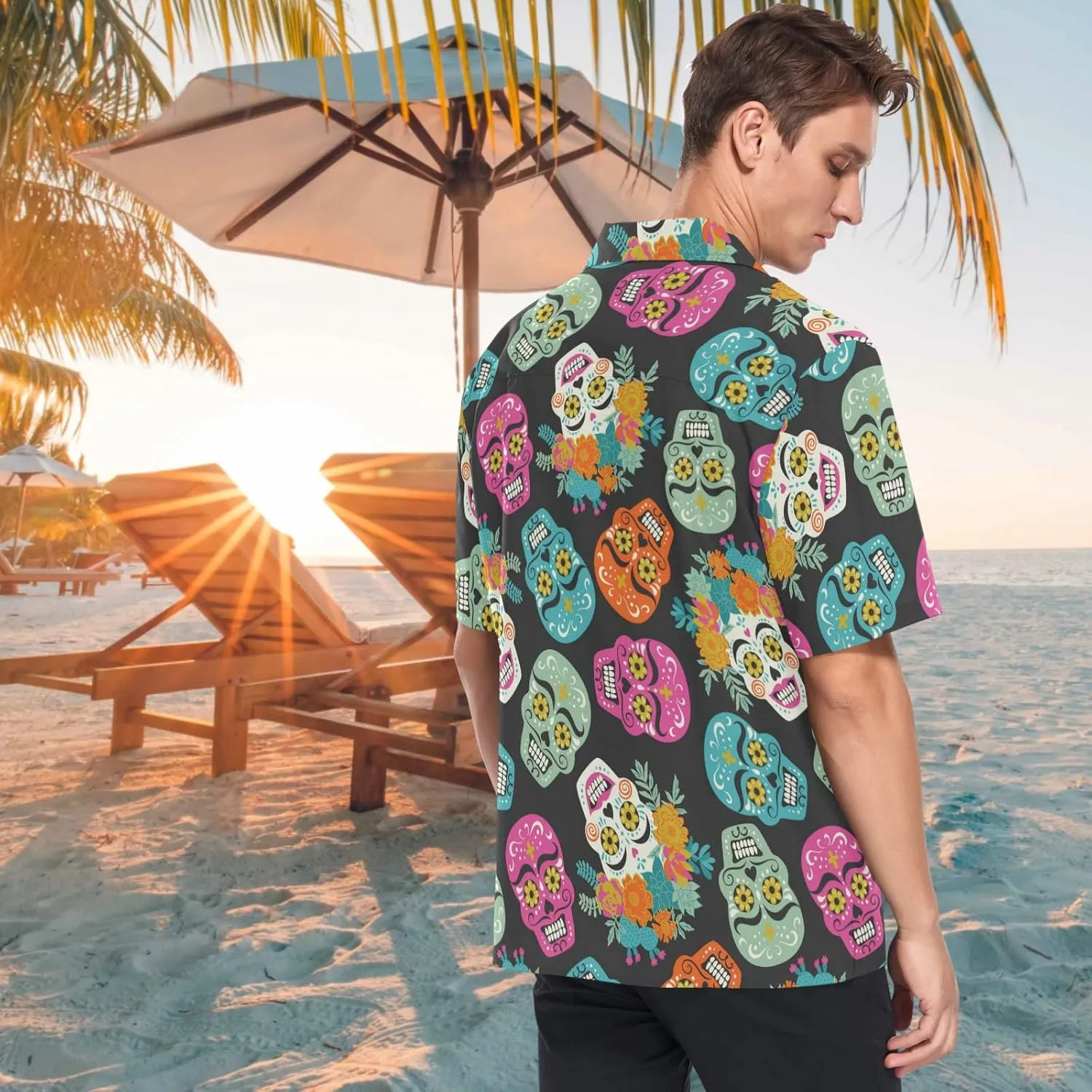 visesunny Hawaiian Shirts for Men Short Sleeve Aloha Beach Shirt Floral Summer Casual Button Down Shirts