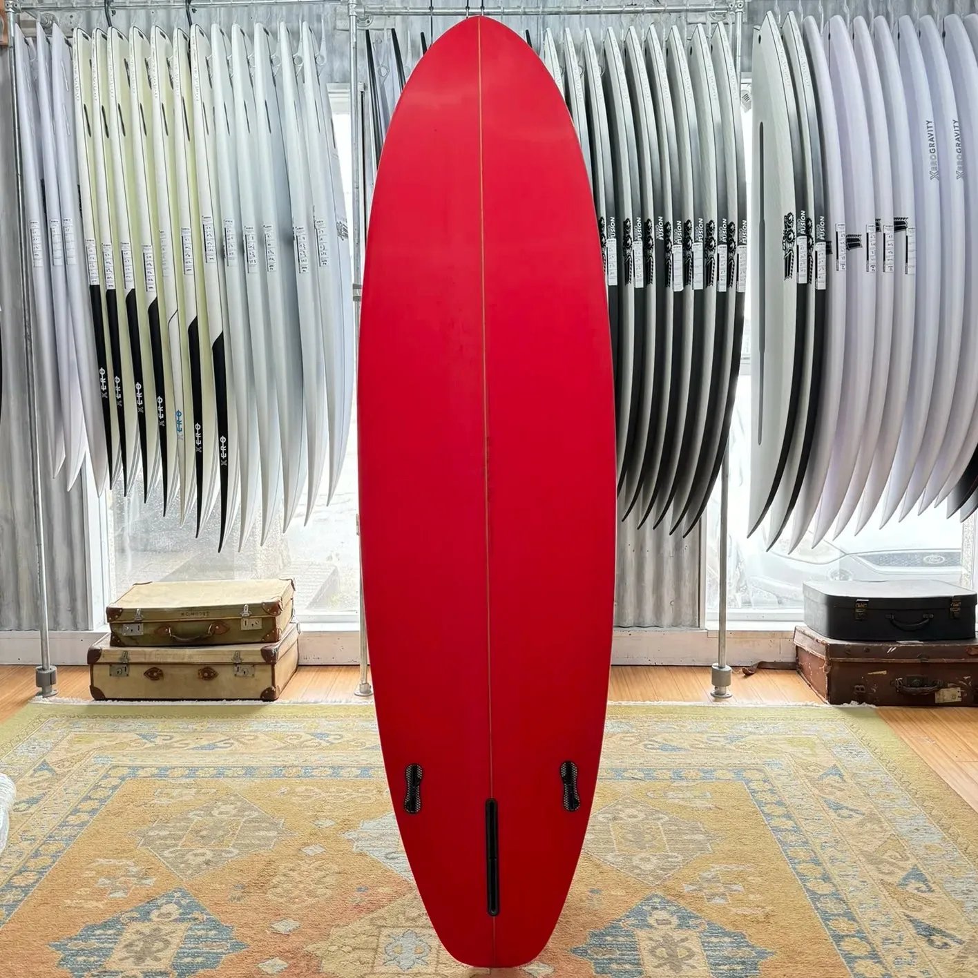 Vouch Fat Arse Wombat Surfboard - 6'8" - Red/Cream