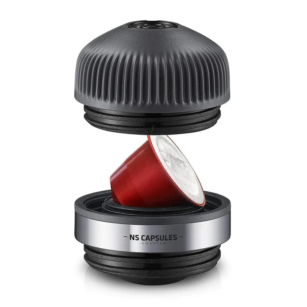 WACACO Bundle Elements Nanopresso Portable Espresso Maker with Protective Case (Manually Powered) - Lava Red   NS Adapter