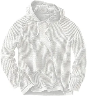 Waffle Hooded Sweatshirt for Men Long Sleeve Gym Athletic Hoodies Pure Color Drawstring Casual Pullover Tops