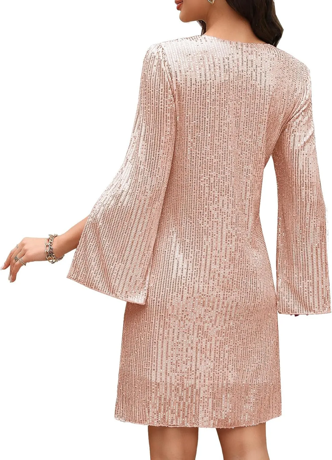 Wedding Guest Cocktail & Formal Dresses for Women - Lace Sequin Prom Evening Dress