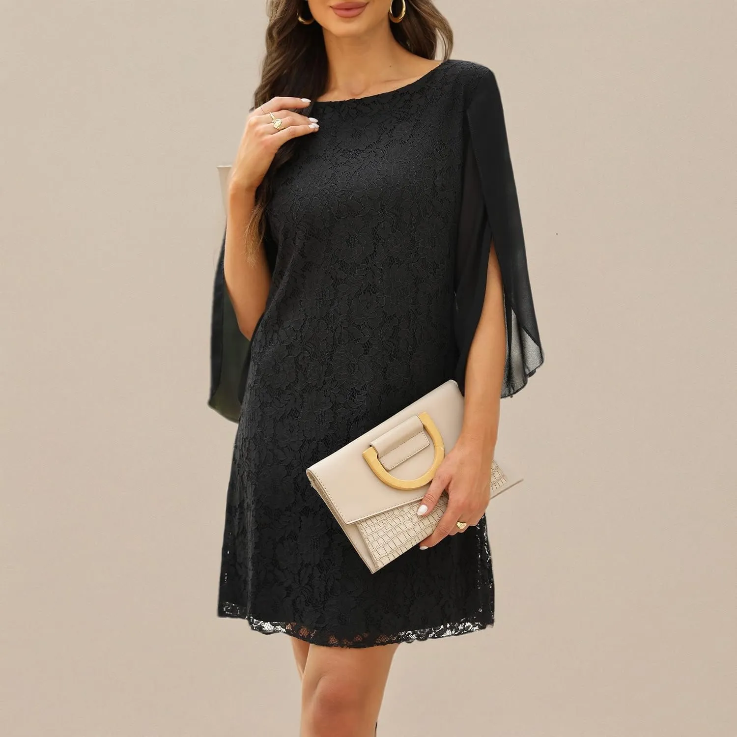 Wedding Guest Cocktail & Formal Dresses for Women - Lace Sequin Prom Evening Dress