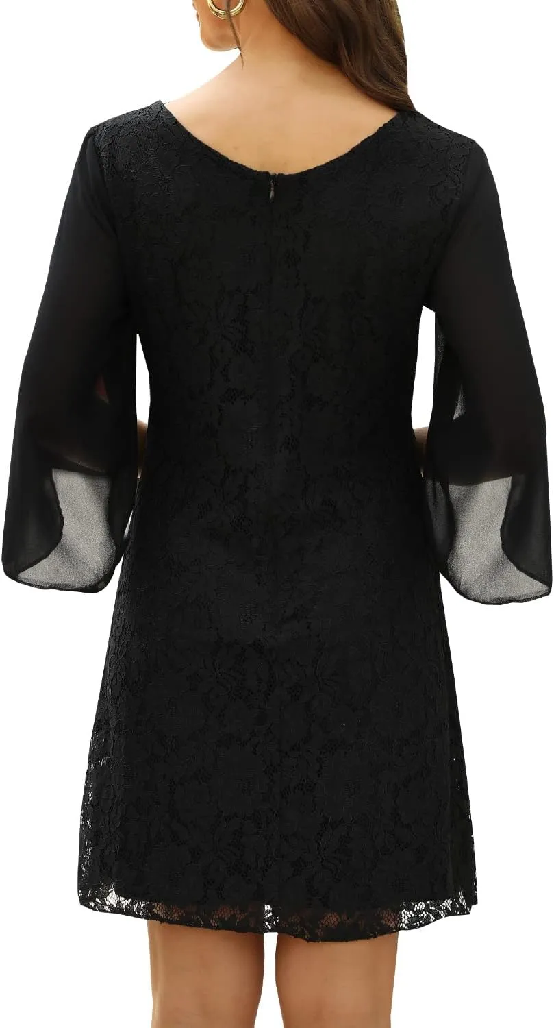 Wedding Guest Cocktail & Formal Dresses for Women - Lace Sequin Prom Evening Dress