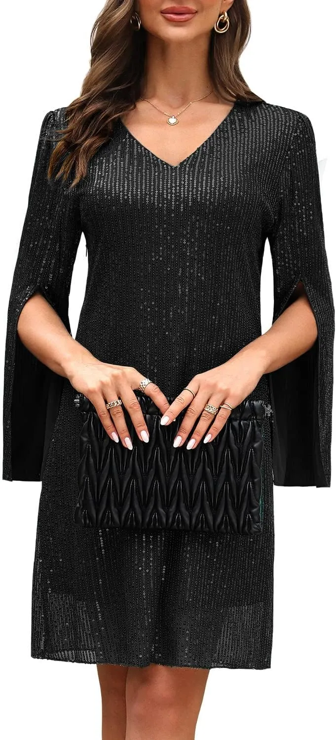 Wedding Guest Cocktail & Formal Dresses for Women - Lace Sequin Prom Evening Dress